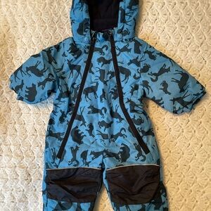 Lupilu Blue Animal Print Infant Snowsuit 6-9 month